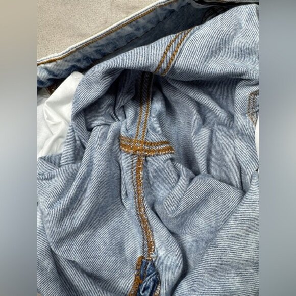 Sandro Paris 100% Cotton Wide Leg High Rise Ankle Very Light Blue Jeans 40 US 8 - Picture 12 of 16